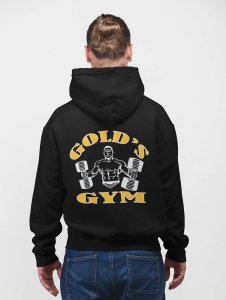 Gold's Gym, (BG Yellow & White)printed activewear black hoodies for winter casual wear specially for Men