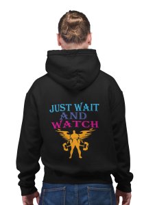 Just Wait And Watch printed artswear black hoodies for winter casual wear specially for Men