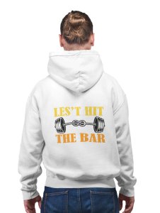 Let's Hit The Bar printed artswear white hoodies for winter casual wear specially for Men