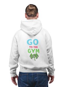 Go To The Gym, (White, Pink and Green)printed artswear white hoodies for winter casual wear specially for Men