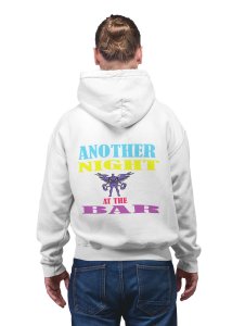 Another Night At The Bar printed artswear white hoodies for winter casual wear specially for Men