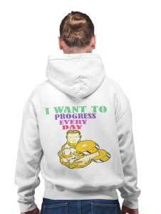 I Want to Progress (Yellow)printed artswear white hoodies for winter casual wear specially for Men