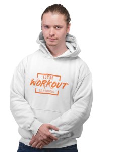 Gym, Workout (Orange) printed artswear white hoodies for winter casual wear specially for Men