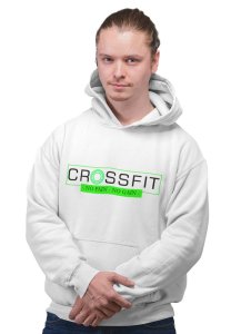 Crossfit, No Pain, No Gain printed activewear white hoodies for winter casual wear specially for Men