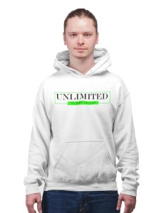 Unlimited Inside The Box, (Black & Green)printed activewear white hoodies for winter casual wear specially for Men
