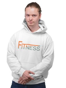 Fitness, (Orange and Grey) printed activewear white hoodies for winter casual wear specially for Men