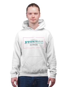 Strong Fitness Power (BG Green)printed activewear white hoodies for winter casual wear specially for Men
