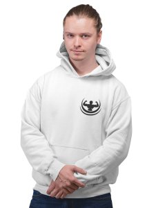 Gym Time 8:30 AM Text printed activewear white hoodies for winter casual wear specially for Men