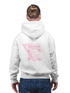 Power Unlimited, (BG Pink) printed artswear white hoodies for winter casual wear specially for Men