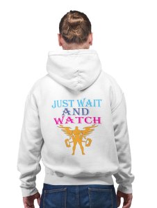 Just Wait and Watch printed artswear white hoodies for winter casual wear specially for Men