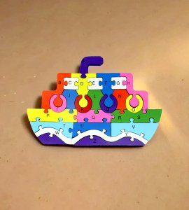 Ship based wooden multicolour puzzle game/ riddle game set specially made for kids