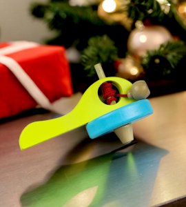 Wooden one wheel-rope top playing toy game/ lattu chakri for childrens