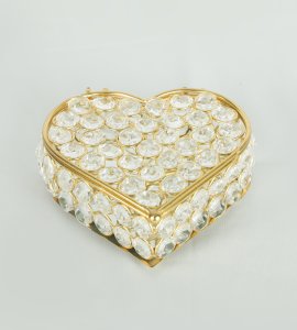 Golden crystal Heart shaped box - decoration purpose, home and decore beautiful handmde - Vibrant Lighting.