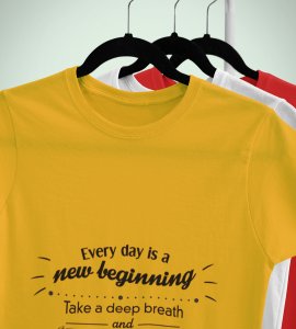 Deep breath -round crew neck cotton tshirts for men