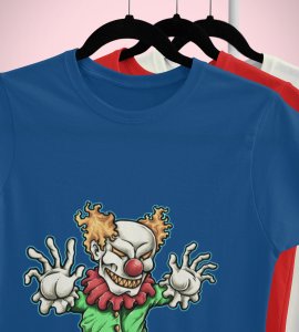 Clown -printed round crew neck youth-oriented cotton tshirts for men