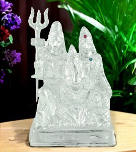Shiv parivar : with red emerald (big one) Enlighten your home with handcrafted Lord Shiva Parivar murti