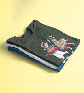 Garba Nights printed unisex adults round neck cotton half-sleeve green  tshirt specially for Navratri festival/ Durga puja