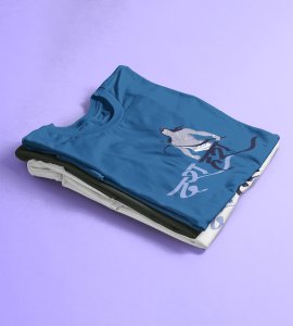 Dussehra (Lord Ram animation) printed unisex adults round neck cotton half-sleeve blue tshirt specially for Navratri festival/ Durga puja