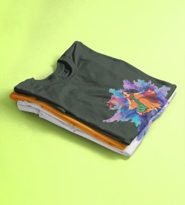 Shubh Navratri blasting colours printed unisex adults round neck cotton half-sleeve green tshirt specially for Navratri festival/ Durga puja