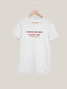 Its garba night (dandiya) printed unisex adults round neck cotton half-sleeve blue tshirt specially for Navratri festival/ Durga puja