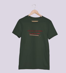 Dandiyas circle round printed unisex adults round neck cotton half-sleeve green tshirt specially for Navratri festival/ Durga puja