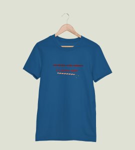 Its garba night printed unisex adults round neck cotton half-sleeve blue tshirt specially for Navratri festival/ Durga puja