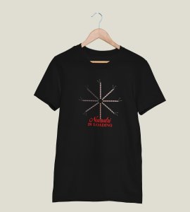 Navratri is loading printed unisex adults round neck cotton half-sleeve black tshirt specially for Navratri festival/ Durga puja