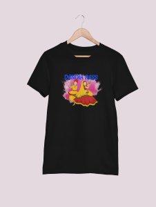 Dandiya rass printed unisex adults round neck cotton half-sleeve black tshirt specially for Navratri festival/ Durga puja