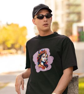 Durga maa potrait (trishul) printed unisex adults round neck cotton half-sleeve green tshirt specially for Navratri festival/ Durga puja