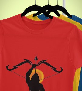 Ramchandra printed unisex adults round neck cotton half-sleeve red tshirt specially for Navratri festival/ Durga puja