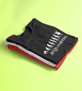 Gujju Evalution printed unisex adults round neck cotton half-sleeve black tshirt specially for Navratri festival/ Durga puja