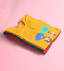 Diwali employee bonus printed diwali themed unisex round neck blended yellow t-shirt specially for diwali festival