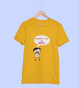 Diwali bole toh chakli and bonus printed diwali themed unisex round neck blended yellow t-shirt specially for diwali festival