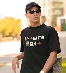 Keh diya na toh bas keh diya printed diwali themed unisex round neck blended green t-shirt specially for diwali festival