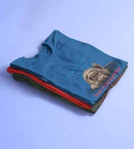 No harming animal framed diwali themed unisex round neck blended blue t-shirt specially for diwali festival