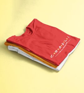 Chakli the all rounder text printed diwali themed unisex round neck blended red t-shirt specially for diwali festival