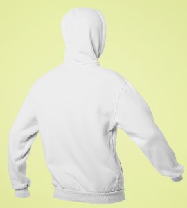 Gujju animated couple printed diwali themed White Hoodie specially for diwali festival