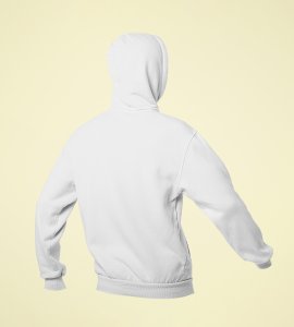 Air balloon & animated couple printed diwali themed White Hoodie specially for diwali festival