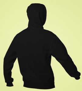 Gujju animated couple printed diwali themed black Hoodie specially for diwali festival