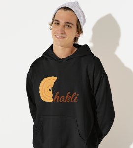 Chakli text printed diwali themed black Hoodie specially for diwali festival