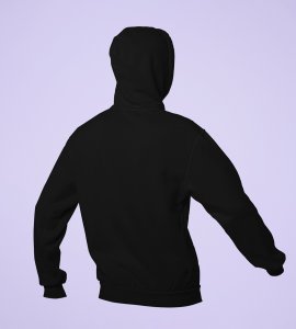 Air balloon & animated couple printed diwali themed black hoodie specially for diwali festival
