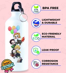 Nezuko's Tranquil Journey: Demon Slayer Illustrated Sipper Bottle