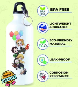 Tiny Hero, Big Hydration: It's Lil Tanjiro Illustrated Sipper Bottle