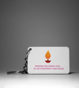 Diwali Wishes Keychain - Full of Joy, Prosperity, and Peace(Pack Of 2)