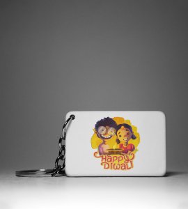 Sibling Love Diwali Keychain - Happy Diwali, Brother & Sister Bond(Pack Of 2)