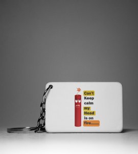 Diwali Cracker Frenzy Keychain - 'Can't Keep Calm, My Head is on Fire!(Pack Of 2)