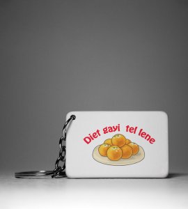 Diwali Sweet Temptations Keychain - 'Diet Gayi Tel Lene(Pack Of 2)