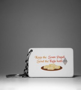 Diwali Sweets Delight Keychain - Keep the Sonpapdi, Send the Kaju Katli(Pack Of 2)