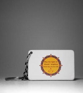 May the Light of Diwali Brighten Each Day of Your Life Keychain(Pack Of 2)