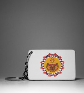 Diwali Radiance Keychain - Beautiful Diya and Rangoli Design(Pack Of 2)